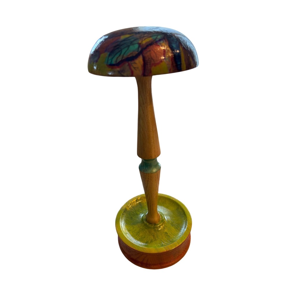 Grand Valley Woodturners Hand Painted Wooden Hat Stand Dragonfly Art B Paulson